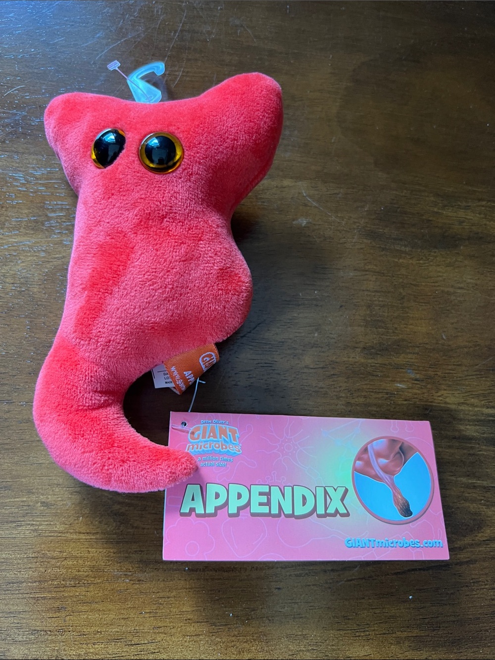 Giant Microbes Plush Appendix Red Stuffed Toy
